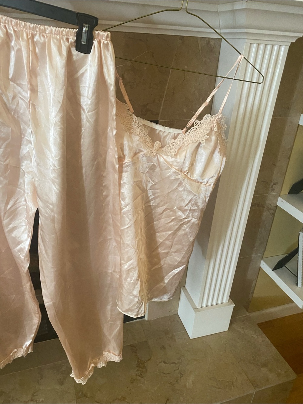 Silky Lace Trim Women's 5-Piece Sleepwear Set - Blush Pink - Picture 6 of 6